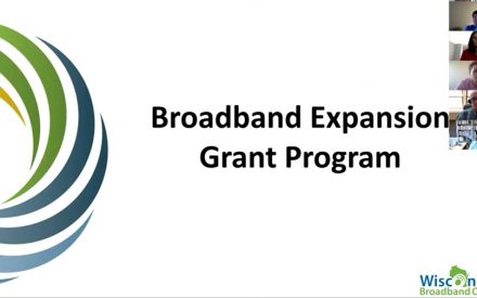 Screenshot of a zoom meeting with the title Broadband Expansion Grant Program on screen