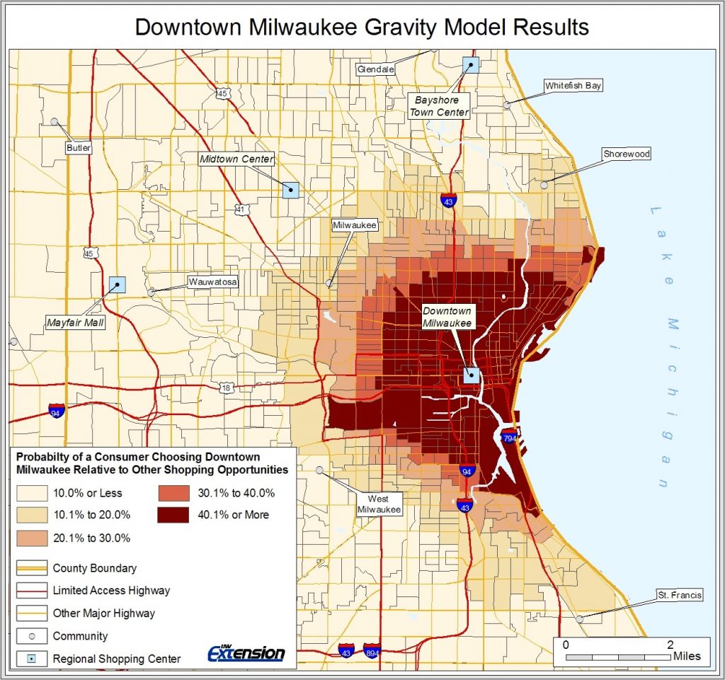 Example of Map Illustrating Gravity Modeling