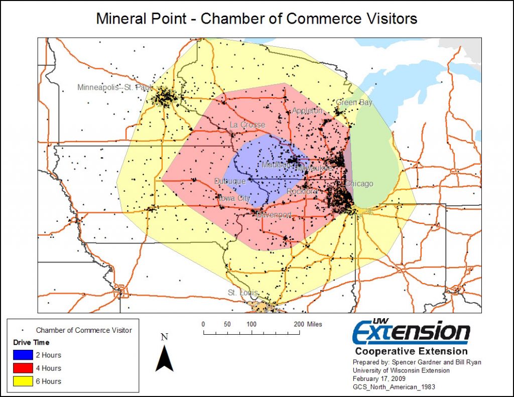 Example Map Illustrating Distribution of Tourist Origin 