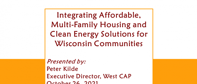 October 26, 2021, Lunch N Learn: Integrating Affordable, Multi-Family Housing and Clean Energy Solutions