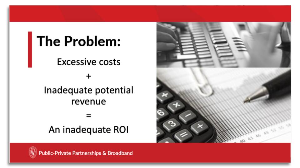 The Problem: Excessive Costs + Inadequate potential revenue = An inadequate ROI
