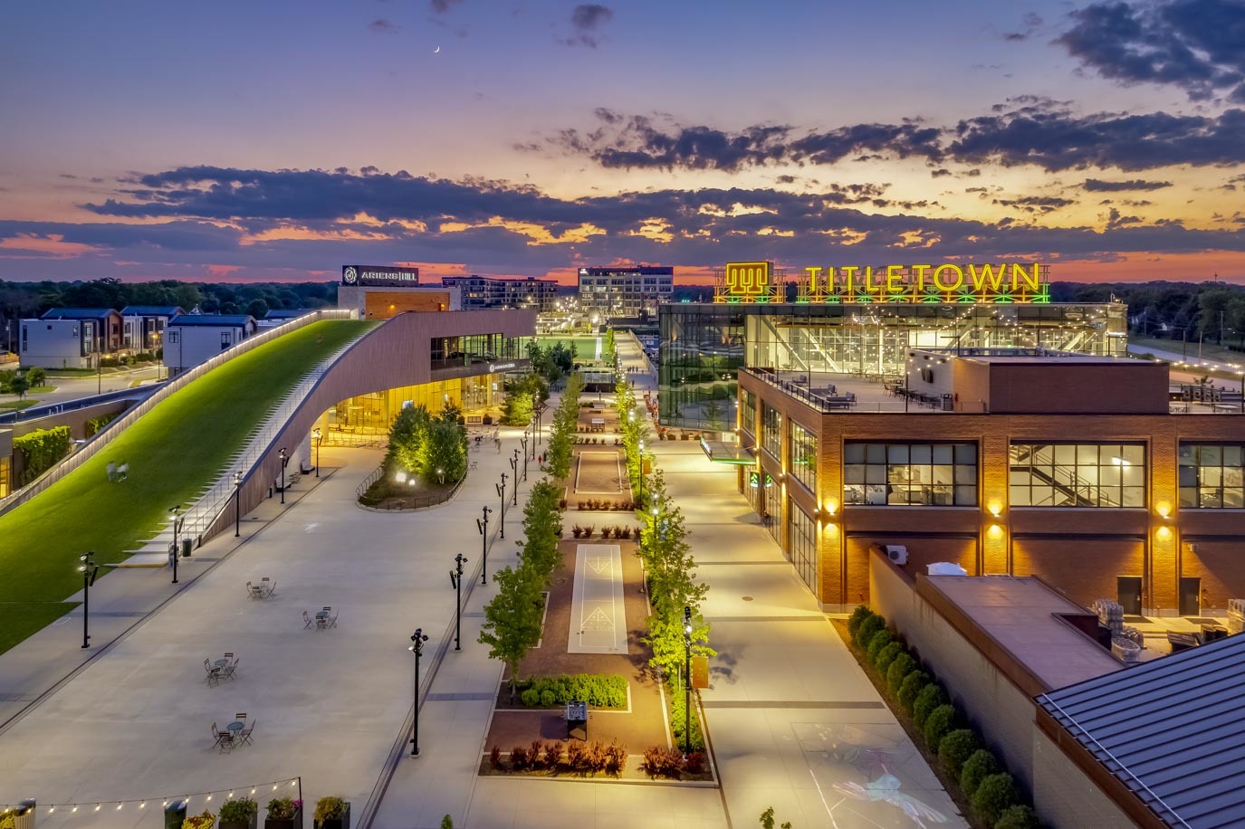 Aerial view of Titletown development