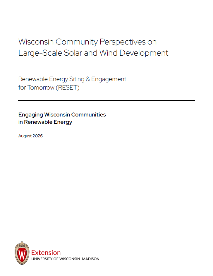 Cover of the Wisconsin RESET Report